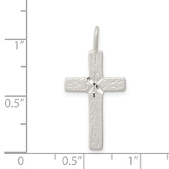 Sterling Silver Diamond-cut Cross Pendant QC1848