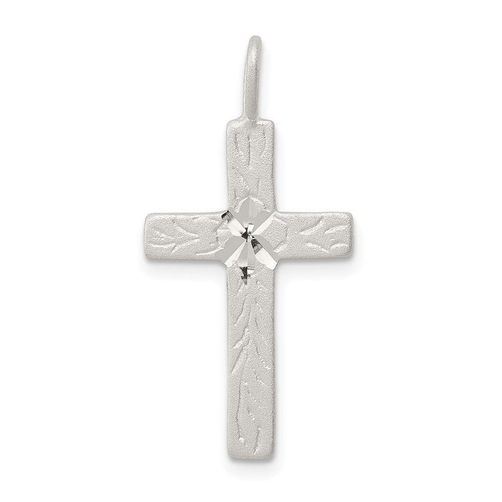 Sterling Silver Diamond-cut Cross Pendant QC1848