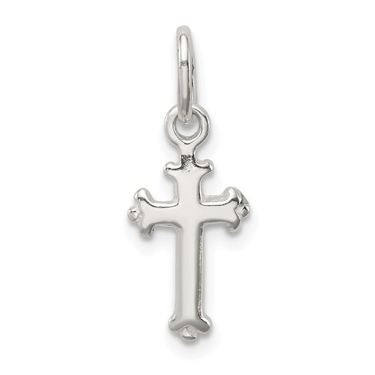 Sterling Silver Fleur De Lis Cross Charm QC1860
