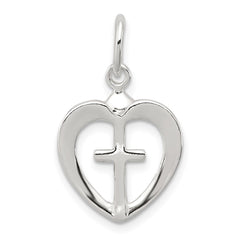 Sterling Silver Cross Heart Charm QC1863