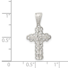 Sterling Silver Budded Cross Pendant QC1868