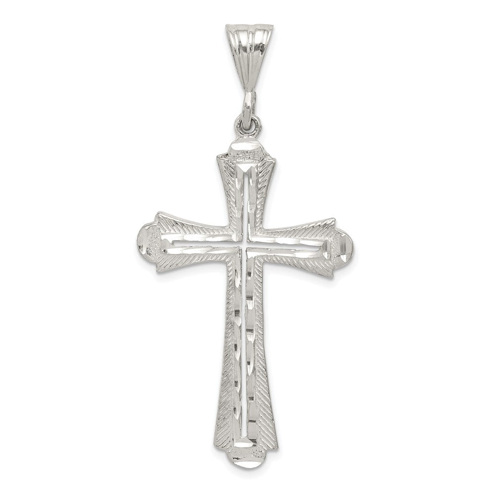 Sterling Silver Diamond-cut Cross Pendant QC1870