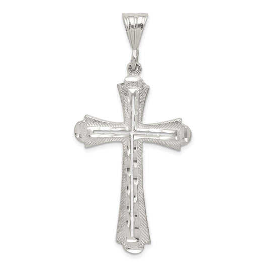 Sterling Silver Diamond-cut Cross Pendant QC1870