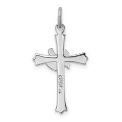 Sterling Silver Rhodium-plated Holy Spirit Cross with Dove Charm QC1916