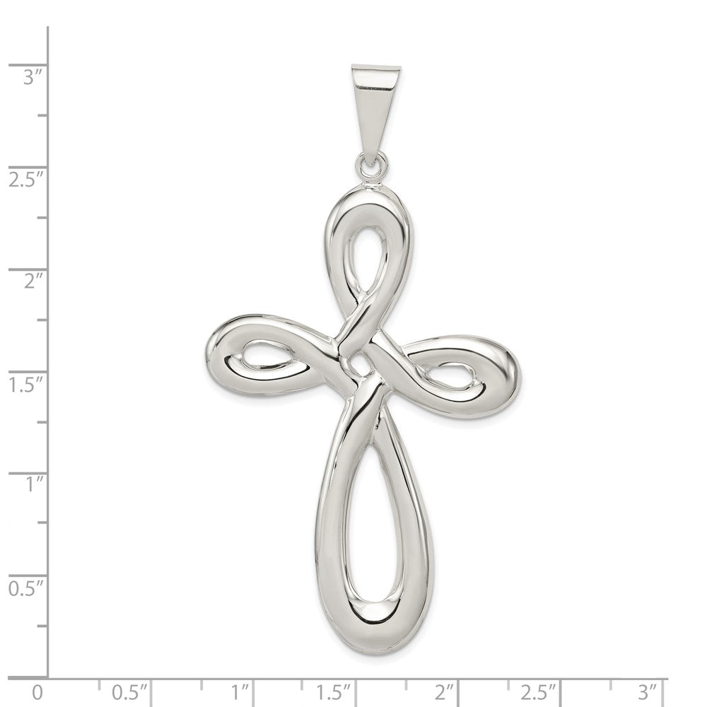 Sterling Silver Rhodium-plated Cross Pendant QC1971