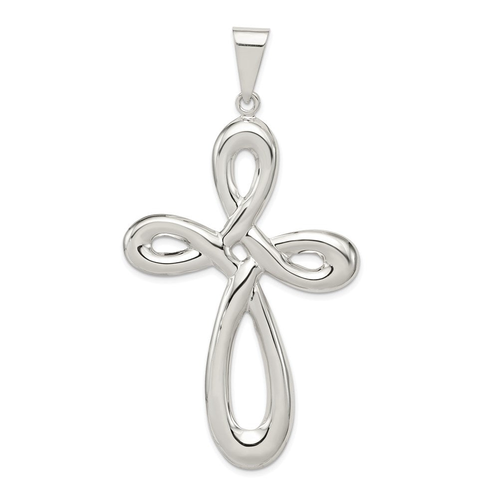 Sterling Silver Rhodium-plated Cross Pendant QC1971