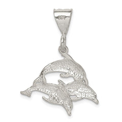 Sterling Silver Trio of Dolphins Pendant QC2033