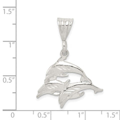 Sterling Silver Trio of Dolphins Pendant QC2033