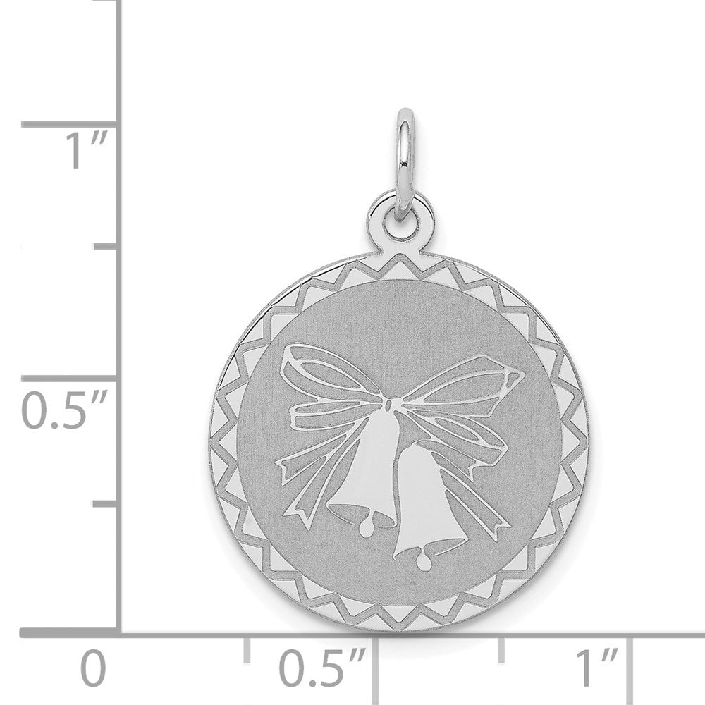 Sterling Silver Rhodium-plated Wedding Bells Charm QC2078