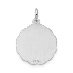 Sterling Silver Rhodium-plated A Date To Remember Disc Charm QC2089