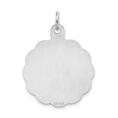 Sterling Silver Rhodium-plated A Date To Remember Disc Charm QC2102
