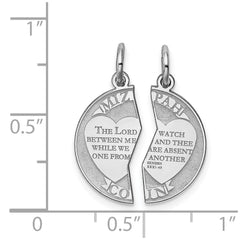 Sterling Silver Rhodium-plated Breakapart Mizpah Charm QC2241