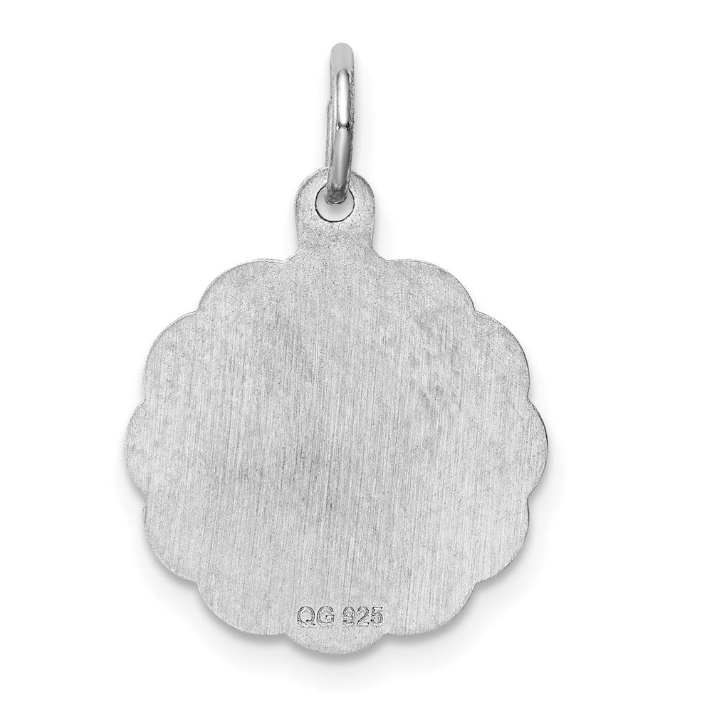 Sterling Silver Rhodium-plated Your Always In My Heart Disc Charm QC2245