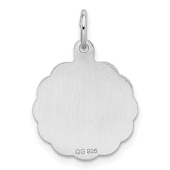 Sterling Silver Rhodium-plated Best Friends Disc Charm QC2335