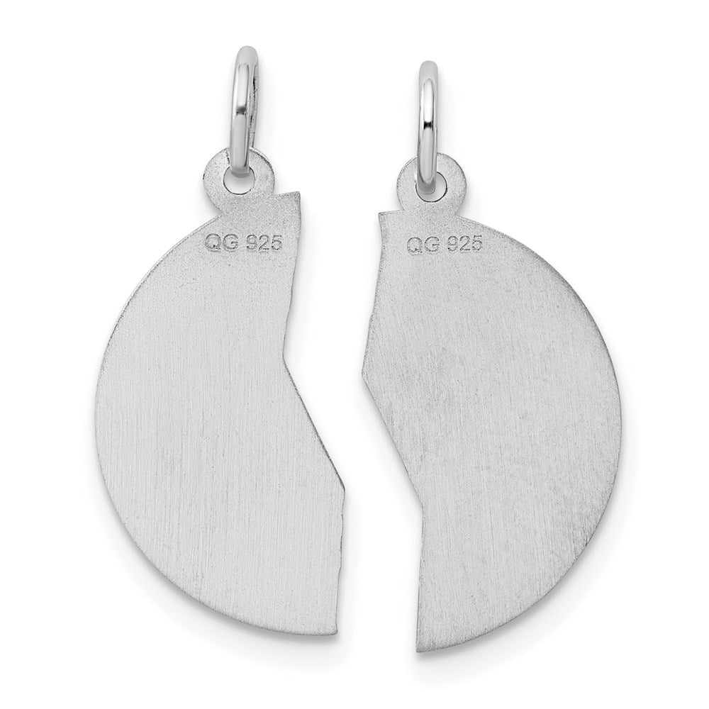 Sterling Silver Rhodium-plated 2-piece Best Friend Disc Charm QC2340