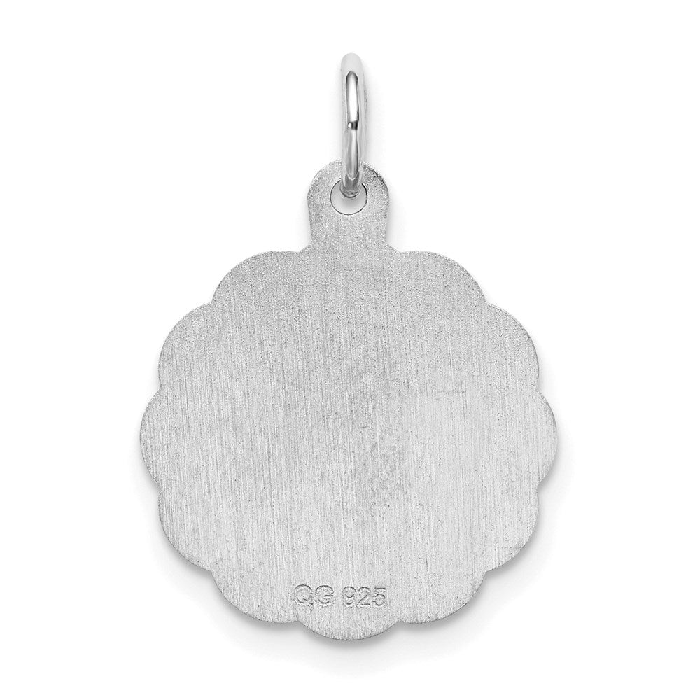 Sterling Silver Rhodium-plated My Confirmation Disc Charm QC2383