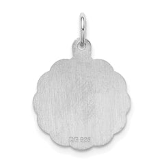 Sterling Silver Rhodium-plated My Confirmation Disc Charm QC2383