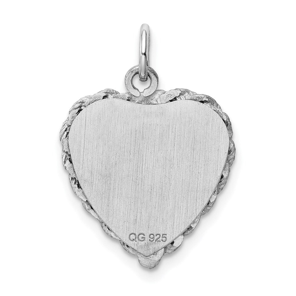Sterling Silver Rhodium-plated Baptism Disc Charm QC2384