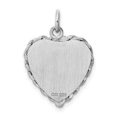 Sterling Silver Rhodium-plated Baptism Disc Charm QC2384