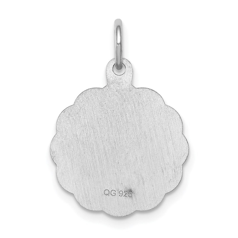 Sterling Silver Rhodium-plated Confirmation Disc Charm QC2388
