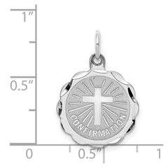 Sterling Silver Rhodium-plated Confirmation Disc Charm QC2388