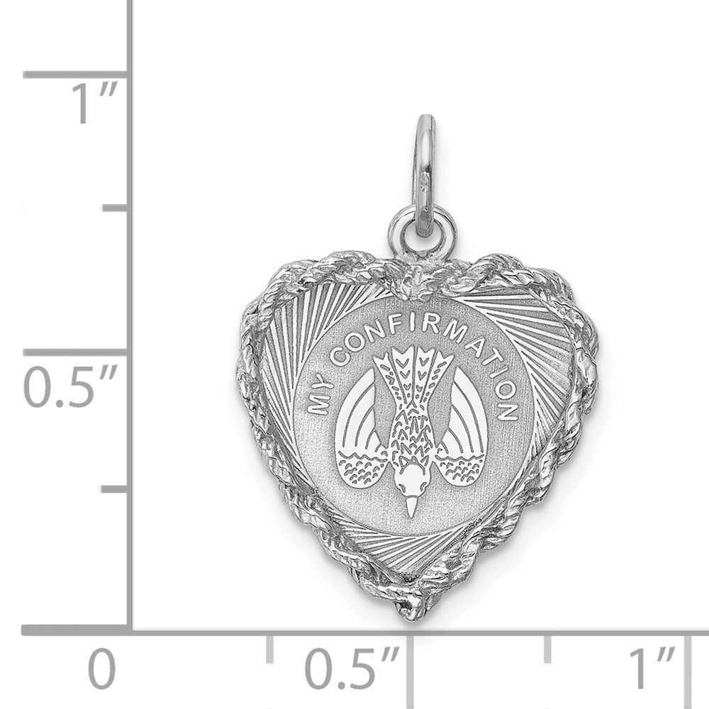 Sterling Silver Rhodium-plated My Confirmation Disc Charm QC2390