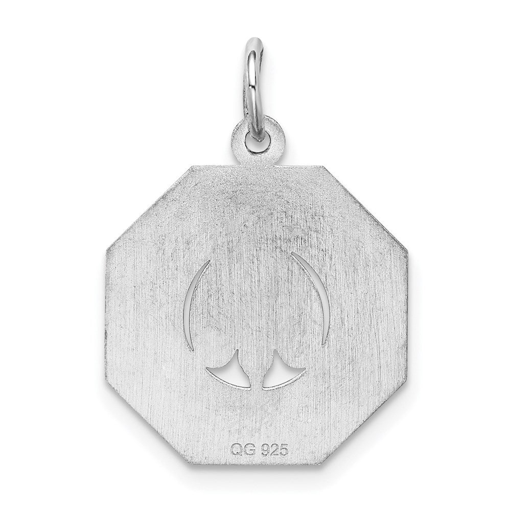 Sterling Silver Rhodium-plated My Confirmation Disc Charm QC2394