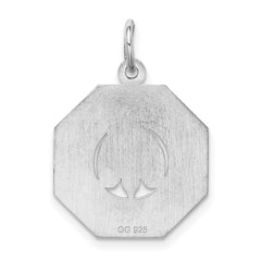 Sterling Silver Rhodium-plated My Confirmation Disc Charm QC2394