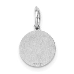 Sterling Silver Rhodium-plated Holy Communion Disc Charm QC2397