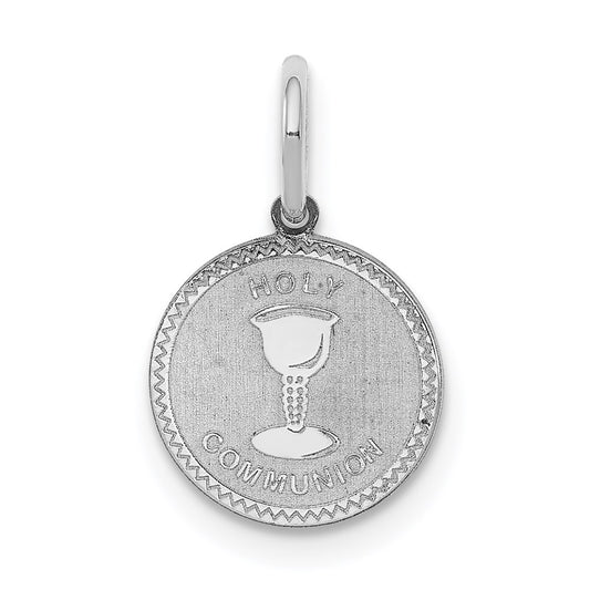 Sterling Silver Rhodium-plated Holy Communion Disc Charm QC2397