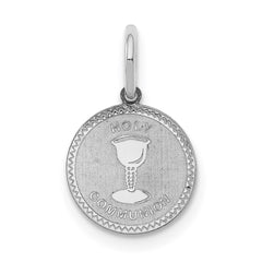 Sterling Silver Rhodium-plated Holy Communion Disc Charm QC2397
