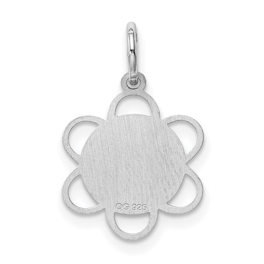 Sterling Silver Rhodium-plated Holy Communion Disc Charm QC2398