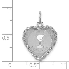 Sterling Silver Rhodium-plated Holy Communion Disc Charm QC2401