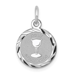 Sterling Silver Rhodium-plated Holy Communion Disc Charm QC2402