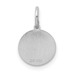 Sterling Silver Rhodium-plated Baptism Disc Charm QC2403