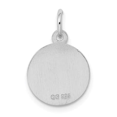 Sterling Silver Rhodium-plated Cross Disc Charm QC2410