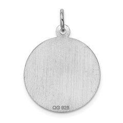 Sterling Silver Rhodium-plated Cross Disc Charm QC2413