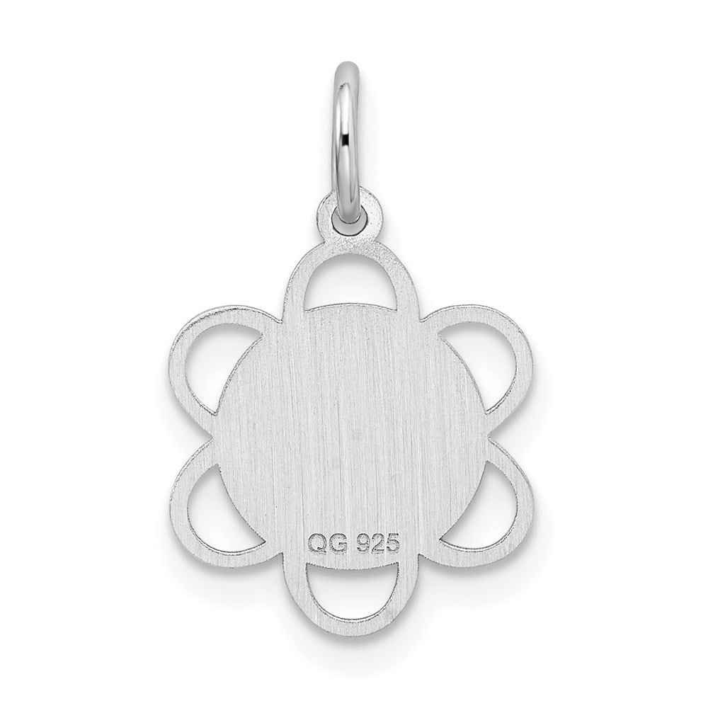 Sterling Silver Rhodium-plated Graduation Day Disc Charm QC2416