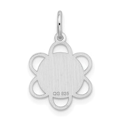 Sterling Silver Rhodium-plated Graduation Day Disc Charm QC2416