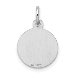 Sterling Silver Rhodium-plated Graduation Day Disc Charm QC2417
