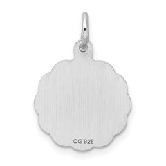 Sterling Silver Rhodium-plated Graduation Day Disc Charm QC2418