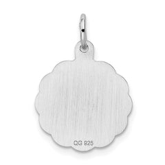 Sterling Silver Rhodium-plated Graduation Day Disc Charm QC2419