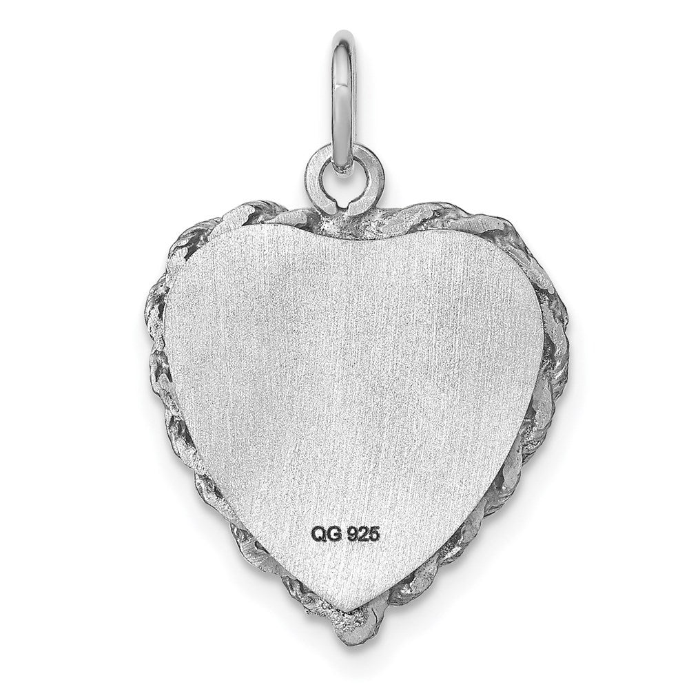 Sterling Silver Rhodium-plated Graduation Cap & Diploma Disc Charm QC2424