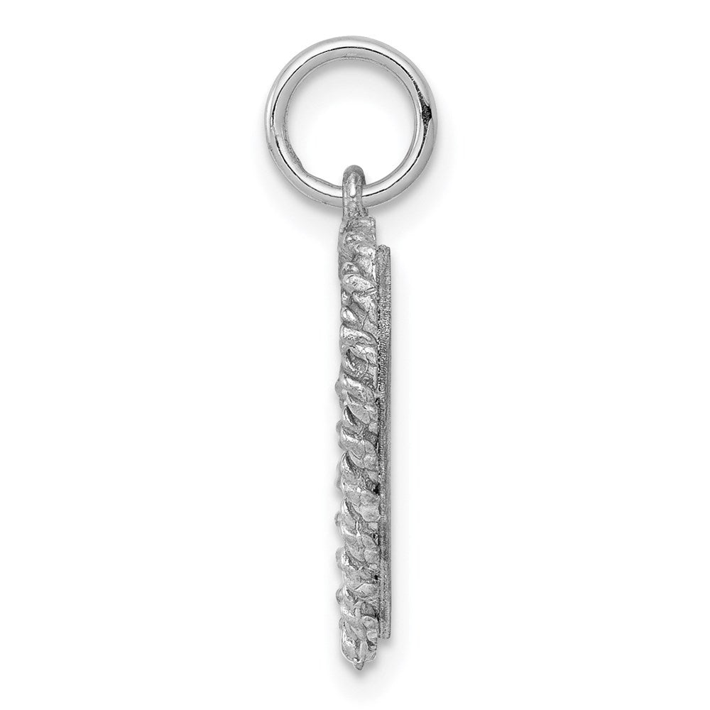 Sterling Silver Rh-plt Graduation Cap & Diploma Polished Disc Cha QC2425