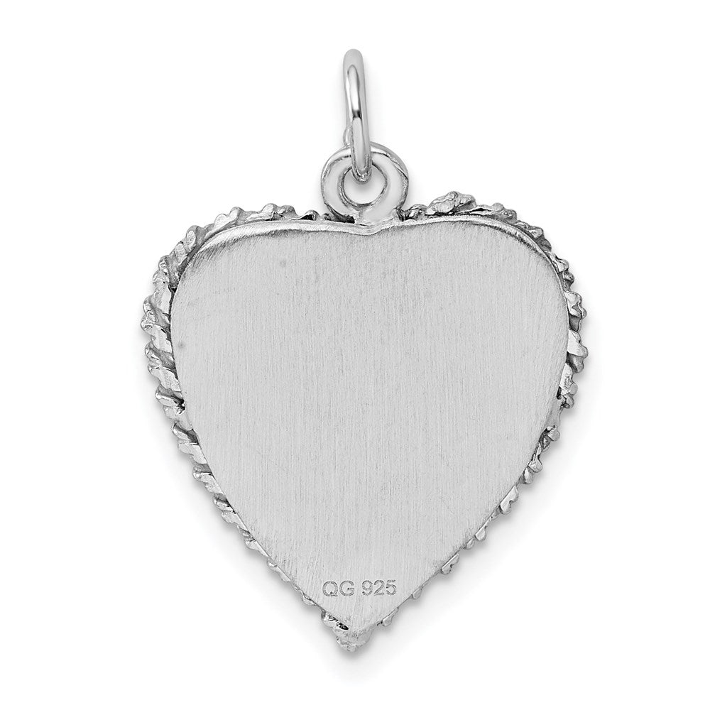 Sterling Silver Rhodium-plated Graduation Cap & Diploma Disc Charm QC2426