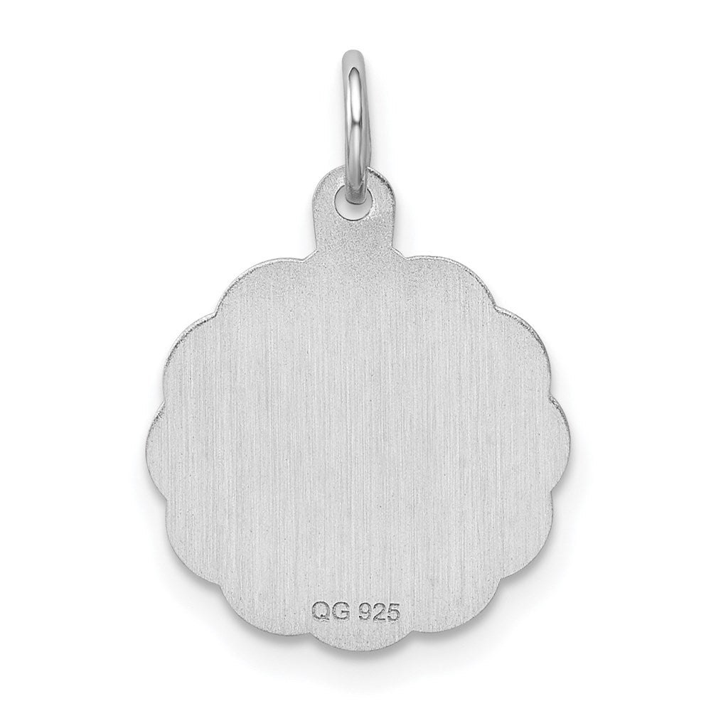 Sterling Silver Rhodium-plated Sweet Sixteen Disc Charm QC2456