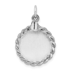 Sterling Silver Rhodium-plated Sweet Sixteen Disc Charm QC2458
