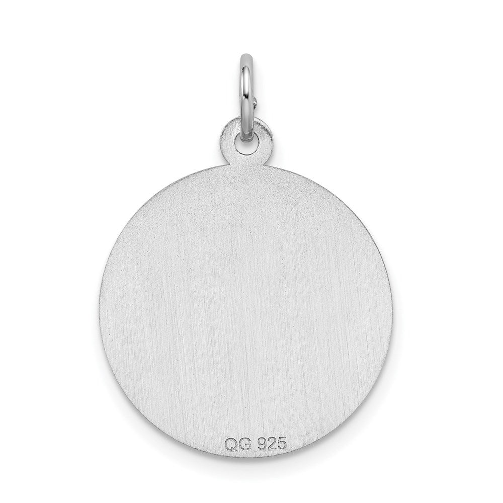 Sterling Silver Rhodium-plated Sweet Sixteen Disc Charm QC2459