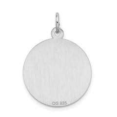 Sterling Silver Rhodium-plated Sweet Sixteen Disc Charm QC2459