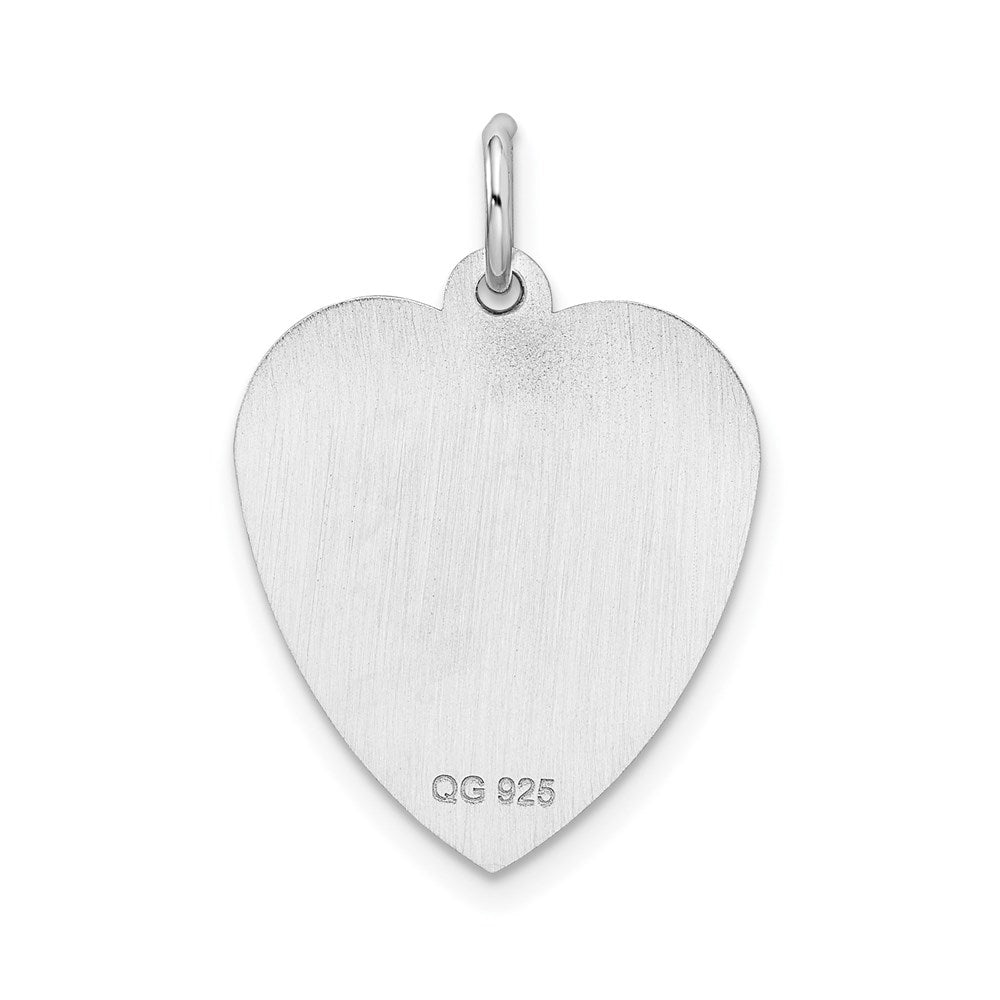 Sterling Silver Rhodium-plated Sweet Sixteen Heart Disc Charm QC2461